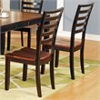 Pemberly Row Solid Wood Ladder Back Dining Chair in Two Tone Cherry Finish