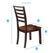 Pemberly Row Solid Wood Ladder Back Dining Chair in Two Tone Cherry Finish
