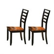 Pemberly Row Solid Wood Ladder Back Dining Chair in Two Tone Cherry Finish