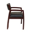 Pemberly Row Mahogany Brown Guest Chair with Black Bonded Leather