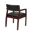 Pemberly Row Mahogany Brown Guest Chair with Black Bonded Leather