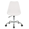 Pemberly Row Modern White Office Chair with Pneumatic Chrome Base