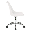 Pemberly Row Modern White Office Chair with Pneumatic Chrome Base