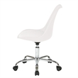 Pemberly Row Modern White Office Chair with Pneumatic Chrome Base