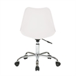 Pemberly Row Modern White Office Chair with Pneumatic Chrome Base