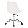 Pemberly Row Modern White Office Chair with Pneumatic Chrome Base