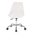 Pemberly Row Modern White Office Chair with Pneumatic Chrome Base