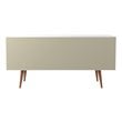Pemberly Row Wood Wine Rack Sideboard in White Gloss & Maple Cream