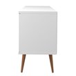 Pemberly Row Wood Wine Rack Sideboard in White Gloss & Maple Cream