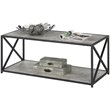 Pemberly Row Modern Coffee Table in Faux Birch Gray Wood Finish
