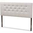 Pemberly Row Modern Tufted King Panel Headboard in Grayish Beige