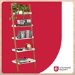 Pemberly Row Modern / Contemporary Ladder Bookshelf Oak and White