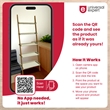 Pemberly Row Modern / Contemporary Ladder Bookshelf Oak and White