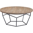 Pemberly Row Contemporary Transitional Round Coffee Table Brown
