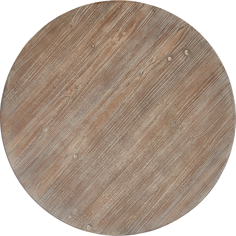 Pemberly Row Contemporary Transitional Round Coffee Table Brown