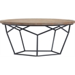 Pemberly Row Contemporary Transitional Round Coffee Table Brown