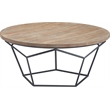 Pemberly Row Contemporary Transitional Round Coffee Table Brown