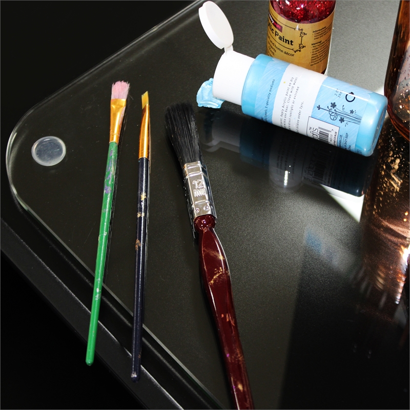 Pemberly Row Contemporary Tempered Glass Craft Mat 20