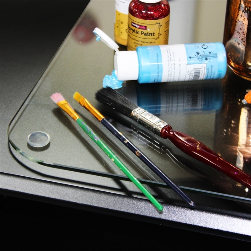 Pemberly Row Contemporary Tempered Glass Craft Mat 20