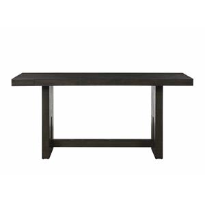 Pemberly Row Rectangular Wood Trestle Counter Height Table in Distressed Walnut