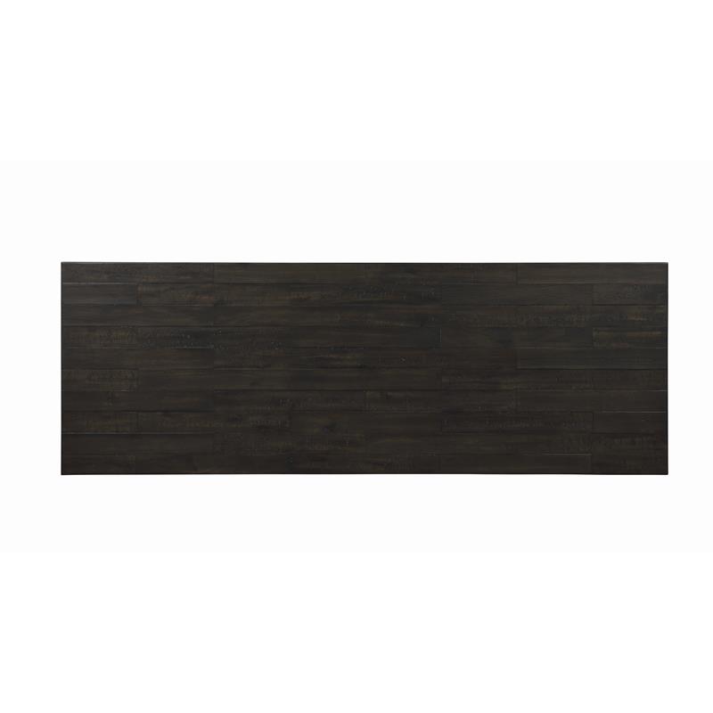 Pemberly Row Rectangular Wood Trestle Counter Height Table in Distressed Walnut