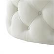 Pemberly Row Modern Linen Fabric Cocktail Ottoman in Cream/White