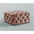 Pemberly Row Contemporary Velvet Cocktail Ottoman Blush Pink