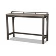 Pemberly Row Gray Upholstered 3-Piece Metal Counter Table Set