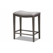 Pemberly Row Gray Upholstered 3-Piece Metal Counter Table Set
