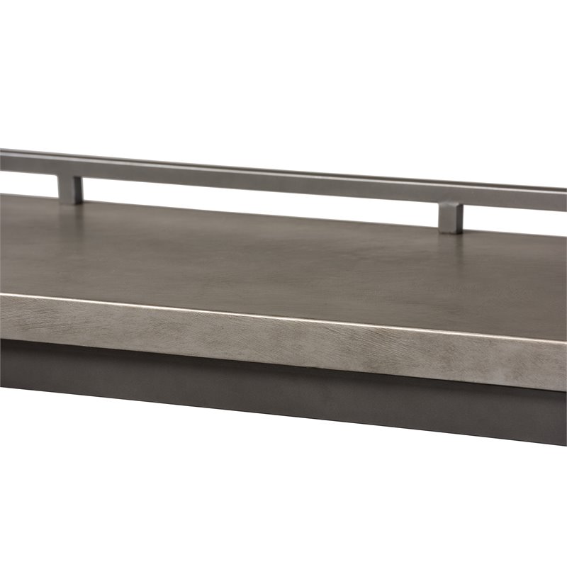 Pemberly Row Gray Upholstered 3-Piece Metal Counter Table Set