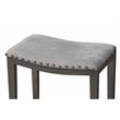 Pemberly Row Gray Upholstered 3-Piece Metal Counter Table Set