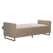 Pemberly Row Coil Futon Modern Sofa Bed and Couch in Ivory Velvet