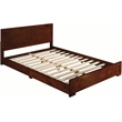 Pemberly Row King Brown Walnut Finish Wooden Platform Bed with Slat System