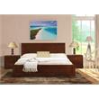 Pemberly Row King Brown Walnut Finish Wooden Platform Bed with Slat System