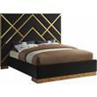 Pemberly Row Modern / Contemporary Rich Velvet Queen Bed in Black