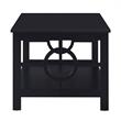 Pemberly Row Ring Coffee Table in Black Wood Finish with Lower Shelf