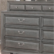 Pemberly Row Contemporary Wood 10-Drawer Double Dresser in Gray