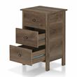 Pemberly Row Rustic Wood 3-Drawer Nightstand in Distressed Walnut