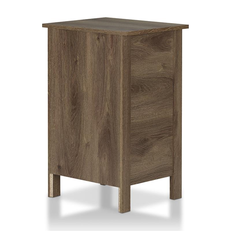 Pemberly Row Rustic Wood 3-Drawer Nightstand in Distressed Walnut