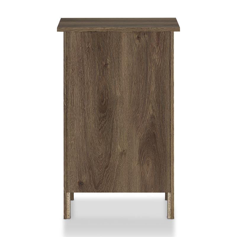 Pemberly Row Rustic Wood 3-Drawer Nightstand in Distressed Walnut