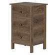 Pemberly Row Rustic Wood 3-Drawer Nightstand in Distressed Walnut