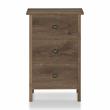 Pemberly Row Rustic Wood 3-Drawer Nightstand in Distressed Walnut