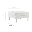 Pemberly Row Tufted Upholstered Faux Leather Ottoman in Silver and White