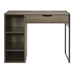 Pemberly Row Modern 40&quotW Desk in Engineered Wood Gray Oak Finish