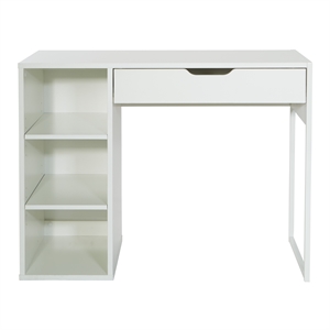 Pemberly Row Modern 40&quotW Desk in Engineered Wood White Finish