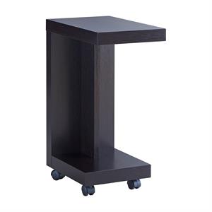 Pemberly Row Modern / Contemporary Wood Mobile End Table in Espresso