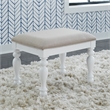 Pemberly Row Contemporary Transitional White Finish Vanity Stool