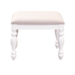 Pemberly Row Contemporary Transitional White Finish Vanity Stool