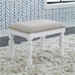Pemberly Row Contemporary Transitional White Finish Vanity Stool