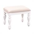 Pemberly Row Contemporary Transitional White Finish Vanity Stool